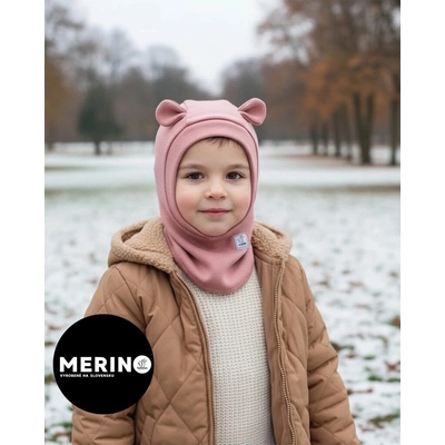 Speem Kukla s uškami Merino Ružová 1