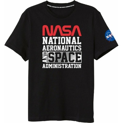 E plus M pánske tričko NASA National Aeronautics and Space Administration čierna