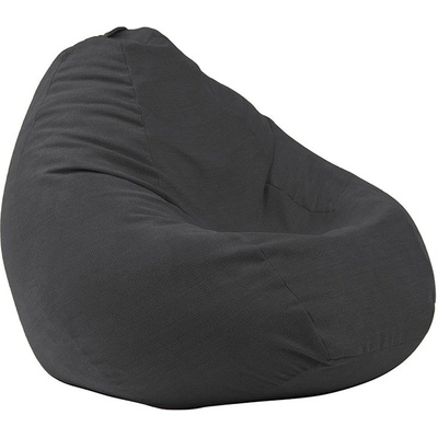 PUFRELAX Пуф, круша, 320л. , Nirvana Grande - Eerie Black, Перящ се калъф, Пълнеж от Полистиролни перли, Гама Premium, 8049 (PUF-G-NGR-PT-ERBL)