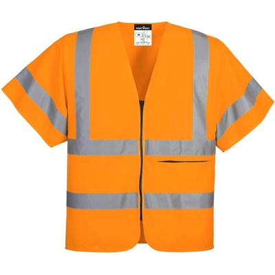 Portwest hi-vis c372 / Светлоотразителна жилетка с цип, къс ръкав - hv оранжев xs (c372orrxs)