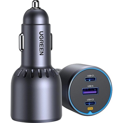 UGREEN Зарядно за кола Ugreen - EC703, 75W, 2xUSB-C, сиво (0405006)
