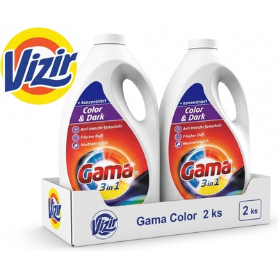 Vizir Gama Color prací gel 2 x 4,5 l 100 PD