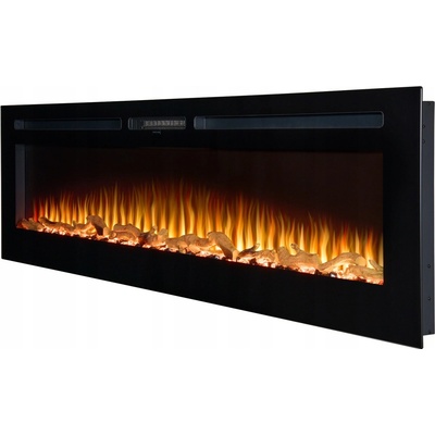 Adam Vestavný krb s elektrickou topnou funkcí 2000 W 183 x 50 x 12 cm černý