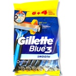 Gillette самобръсначка за мъже, Blue 3, Smooth, 12 броя