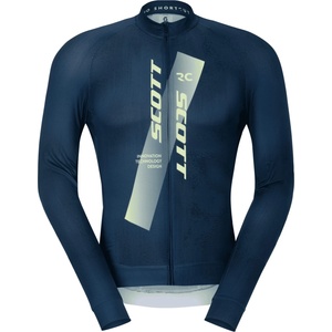 Scott Мъжка фланелка с дълъг ръкав за колоездене Scott Jersey Rc Pro L/S Cycling jersey - Dark Blue / Acid Yellow (056-4074-0213)