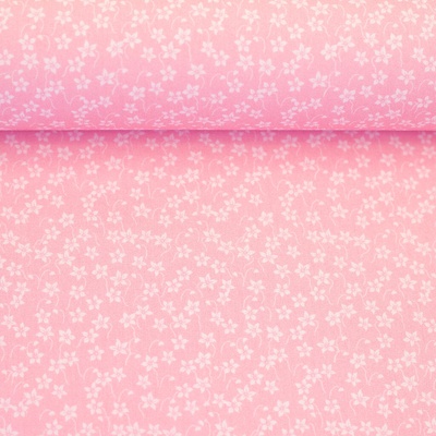 SWAFING Bavlněná látka Floral Romance kytičky na růžové