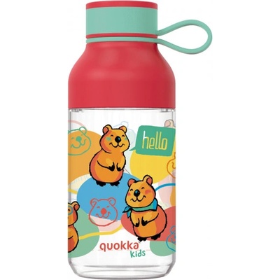 Quokka plastová láhev Ice Kids s poutkem 430 ml Happy