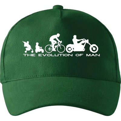 Evolution of man Chopper so zahnutým šiltom a látkovou sponou Fľaškovozelená