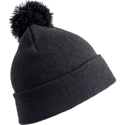 Result Headwear Čepice s bambulí RC 028J, dětská COT28028J00299-black Černá