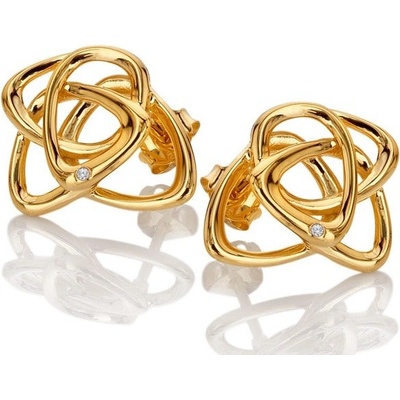 Hot Diamonds pozlacené náušnice s diamantem Golden Edit Hope DE843