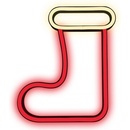 Forever Light Neon LED CHRISTMAS SOCK white red FLNE23 RTV100263