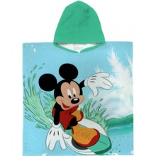 Himatsingka EU chlapčenské bavlnené pončo osuška s kapucňou Mickey Mouse - Disney 60 x 120 cm