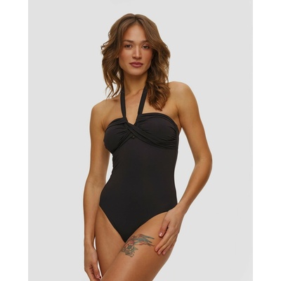 Seafolly dámske čierne jednodielne plavky Halter Bandeau One Piece