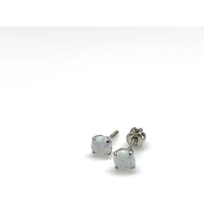 Jan Kos jewellery stříbrné náušnice s bílým opálem 32103868