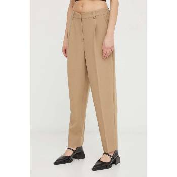 Bruuns Bazaar Панталон Bruuns Bazaar CindySus Dagny pants в бежово с кройка по тялото, с висока талия BBW2393 (BBW2393)