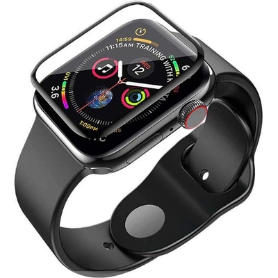 Next One Screen Protector 44mm - защитно покритие с извити ръбове за дисплея на Apple Watch 44мм (черен-прозрачен)