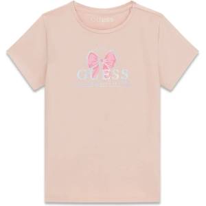 GUESS Тениска в розов цвят за момиче с розова панделка Guess