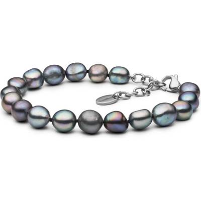 Gaura Pearls Perlový náramek Karina barokní černá sladkovodní perla BDB410-B Černá