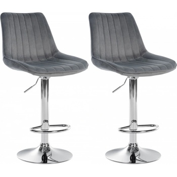 Design-Shop Toni samet Tmavě šedá / chrom 2 ks