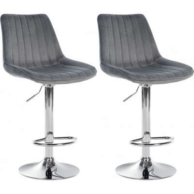 Design-Shop Toni samet Tmavě šedá / chrom 2 ks