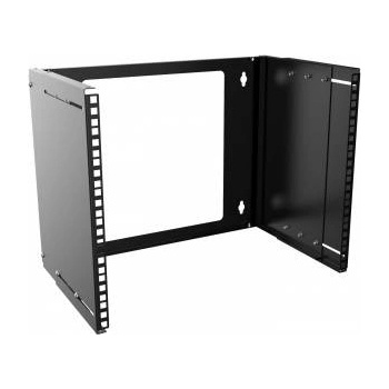 Lanview 19 8U Adjustable Depth Open Frame Rack Wall Mount - Black