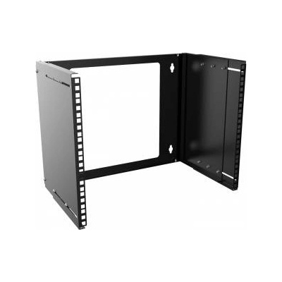 Lanview 19 8U Adjustable Depth Open Frame Rack Wall Mount - Black