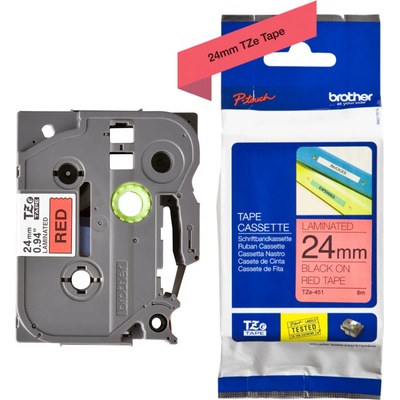 Brother Лента лам. Brother TZE451 BK/R 24/8 орг (TZE451)