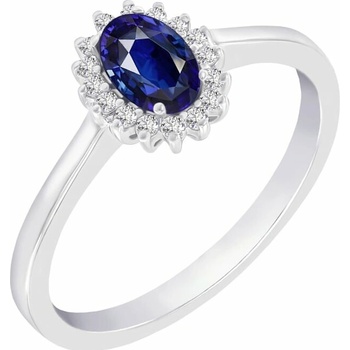 Eppi Zlatý prsteň s modrým zafírom a diamantmi Emele R37284