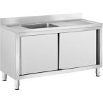Royal Catering Кухненска мивка за търговски цели - 1 мивка - Royal Catering - Неръждаема стомана - 140 x 60 см RC-IKS05 (RC-IKS05)