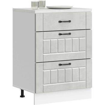 vidaXL Кухненски шкаф Lucca, бетонно сив, инженерно дърво (854273)