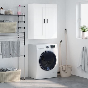 vidaXL Стенен шкаф бял 69, 5x34x90 см инженерно дърво (830396)