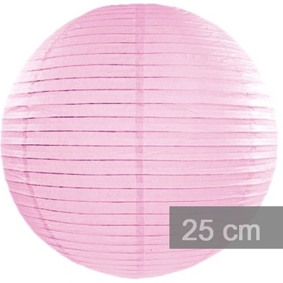 Lampion kulatý 25 cm světle růžový