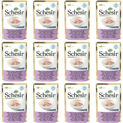 SCHESIR Tuňák s kuřecím masem a šunkou 12x50 g