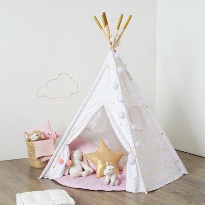 Atmosphera dětský stan teepee se zlatými hvězdami – Zboží Dáma