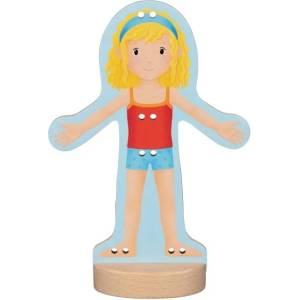 Goki Дървена играчка Goki - Кукла за обличане (58724)