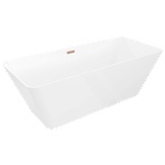 Mexen Velo Slim свободностояща вана 170 x 75 см, бяла, преливник розово злато - 52811707500-60 (52811707500-60)