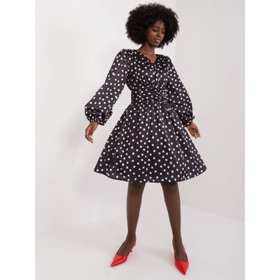 Koktejlové šaty s bodkami LK-SK-509414.60 black