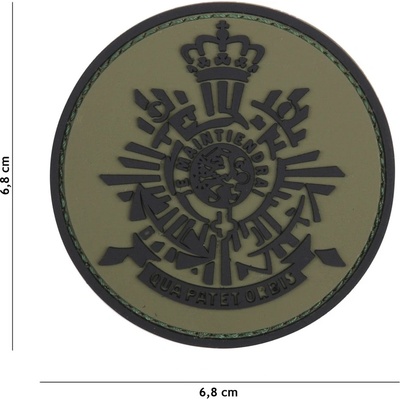 Gumová nášivka 101 Inc znak NL Corps Marines - olivová