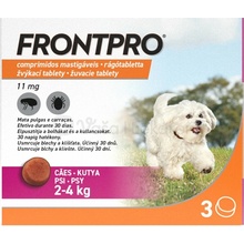 Frontpro 11 mg žuvacie tablety pre psy 2 - 4 kg 1 x 3 ks