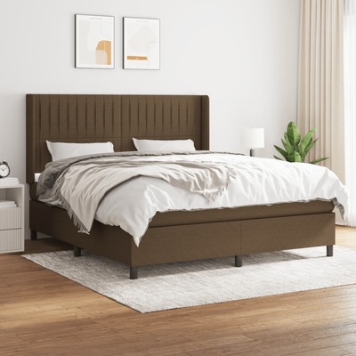 vidaXL 11461.3131604 Boxspring postel s matrací tmavě hnědá textil