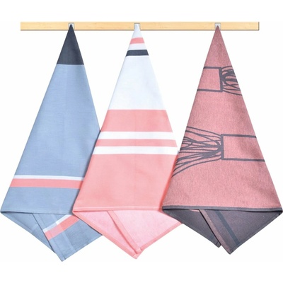 Bellatex Geometrie 50 x 70 cm 3 ks Šedá Lososová Bílá