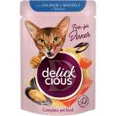 Delickcious Plátky s lososom a mušľami v omáčke 85 g