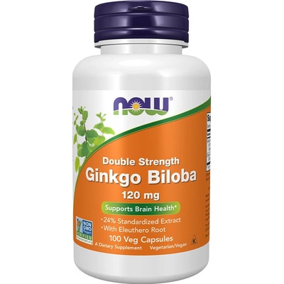Now Ginkgo Biloba Double Strenght 120 mg 100 rostlinných kapsúl