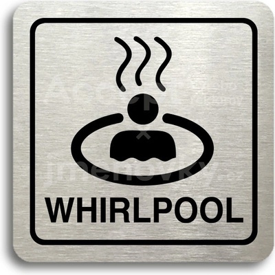 ACCEPT Piktogram whirlpool - stříbrná tabulka - černý tisk
