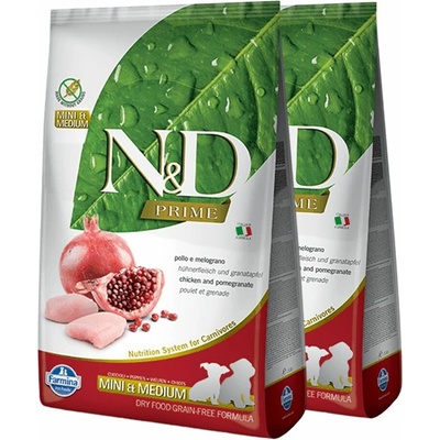 N&D Prime Puppy Mini & Medium Grain Free Chicken & Pomegranate 2 x 7 kg