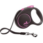 flexi Black Design S - Автоматичен повод за кучета 5м въже, до 12кг, розов