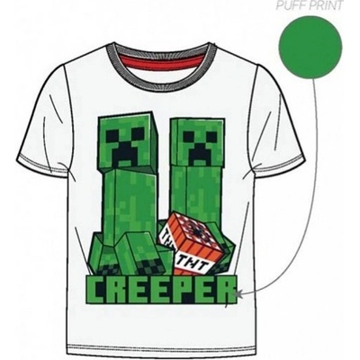 Mojang official product chlapčenské detské tričko s krátkym rukávom Minecraft TNT Creeper biele