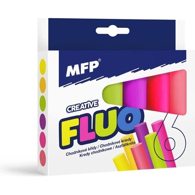 MFP 6320142 kriedy M chodníkové fluo guľaté mix farieb škatuľka 6 ks