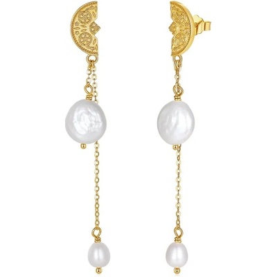 Majya Strieborné náušnice DONICA pozlátené 11747