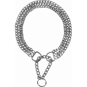 TRIXIE Stop-the-pull Chain Collar, triple row L - Здрав метален нашийник за кучета от три редова верига, 55 см